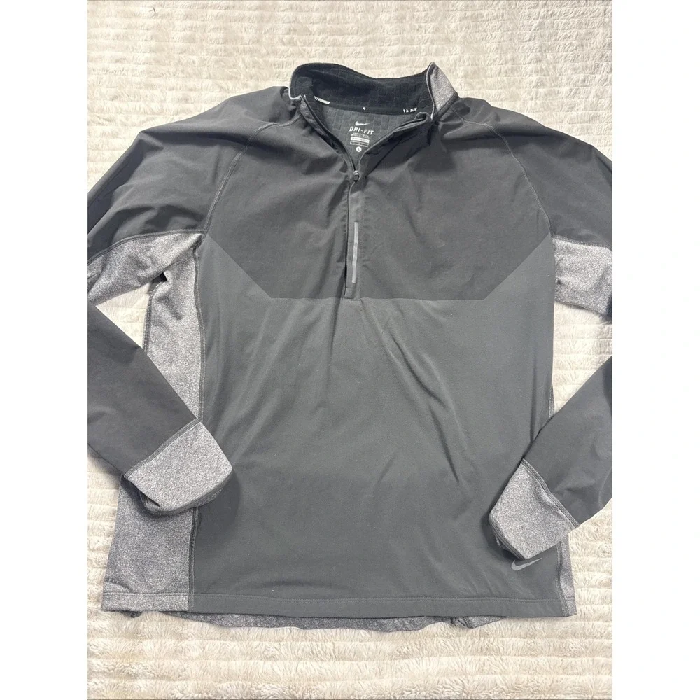 Nike Running Dri-FIT Women's Quarter Zip Pullover Black Reflective Large Thermal